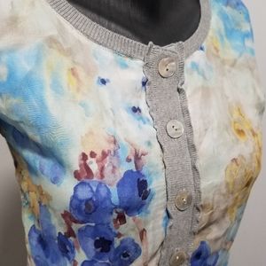 Cotton/Silk Cardigan, SX, Floral, Sundance Brand